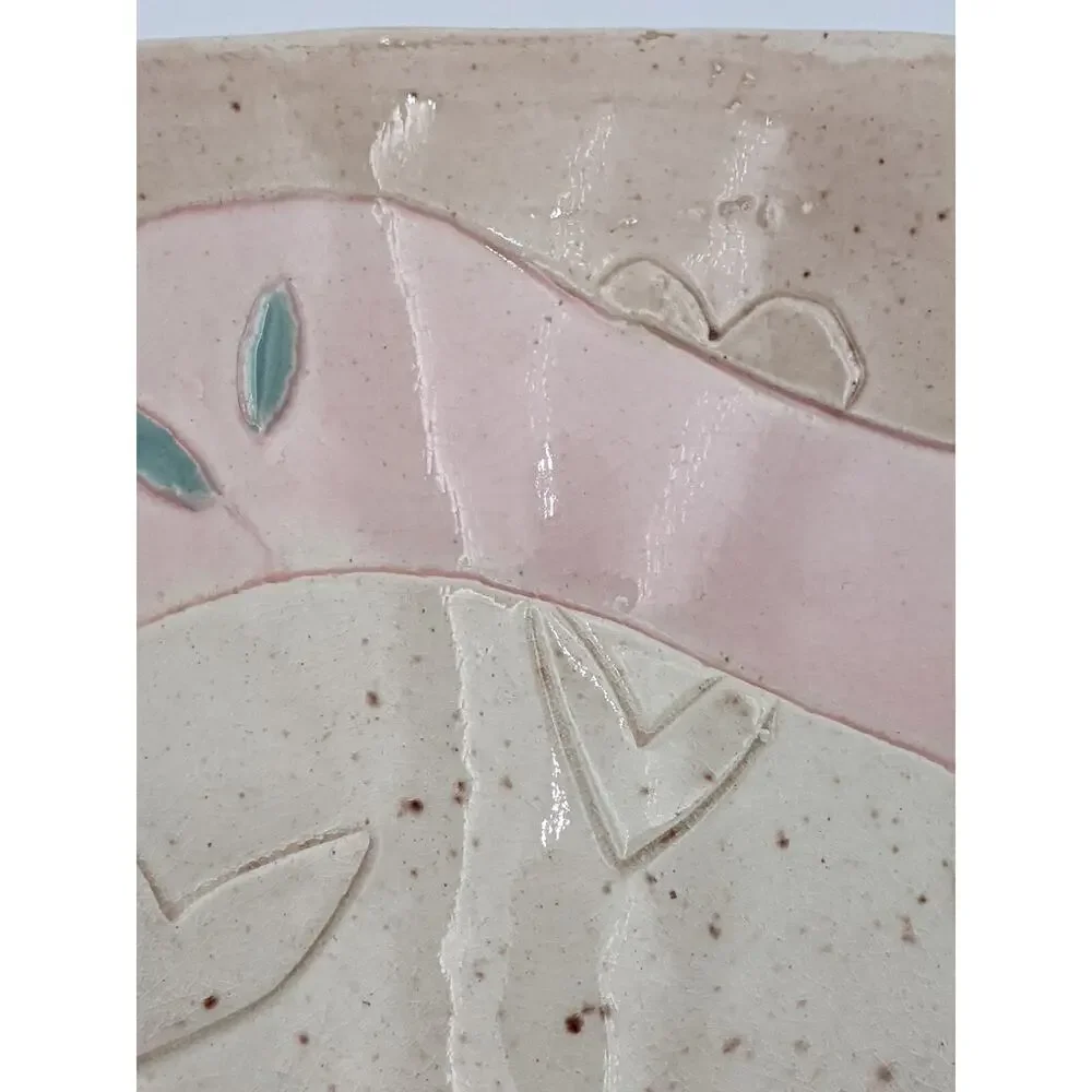 Vintage 1987 Barbara Demery Southwest Ceramic Shallow Bowl – Blue Horse-Signed - Picture 7 of 12